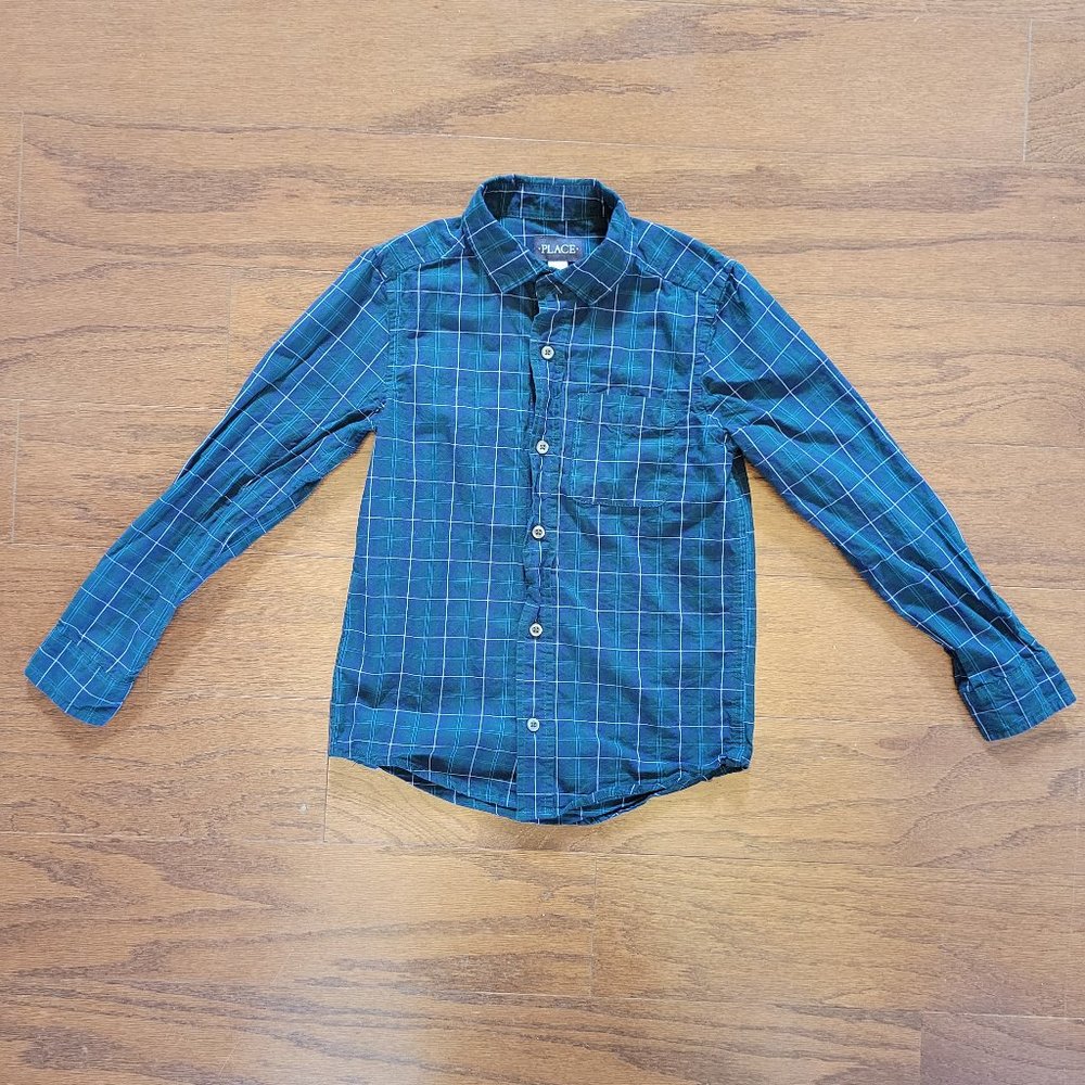 Blue/Green Plaid Children's Place Button Down 7/8